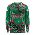 Personalized South Sydney Rabbitohs Long Sleeve Shirt Aboriginal Pattern with Graffiti Style Design