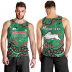 Personalized South Sydney Rabbitohs Men Tank Top Aboriginal Pattern with Graffiti Style Design
