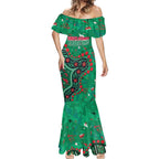 Personalized South Sydney Rabbitohs Mermaid Dress Aboriginal Pattern with Graffiti Style Design