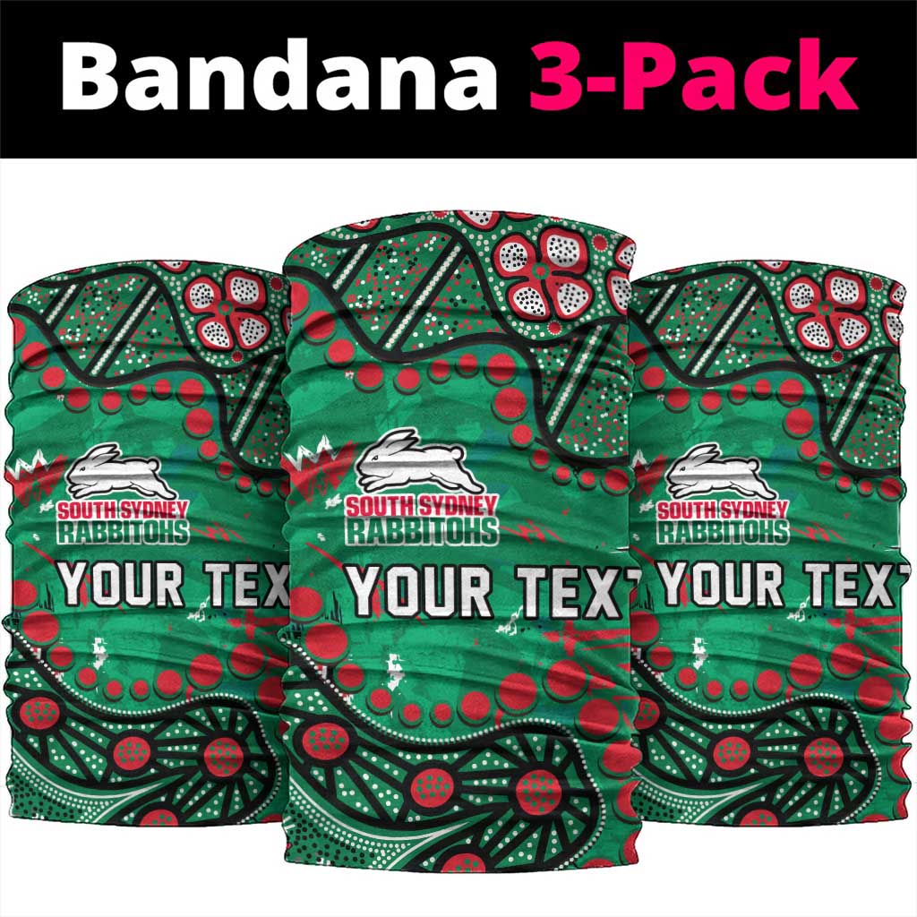Personalized South Sydney Rabbitohs Neck Gaiter Aboriginal Pattern with Graffiti Style Design