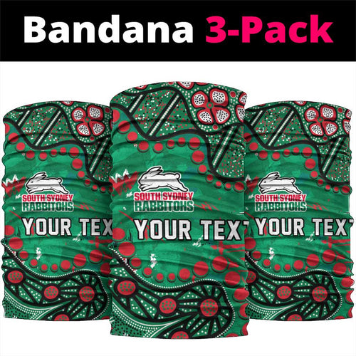Personalized South Sydney Rabbitohs Neck Gaiter Aboriginal Pattern with Graffiti Style Design