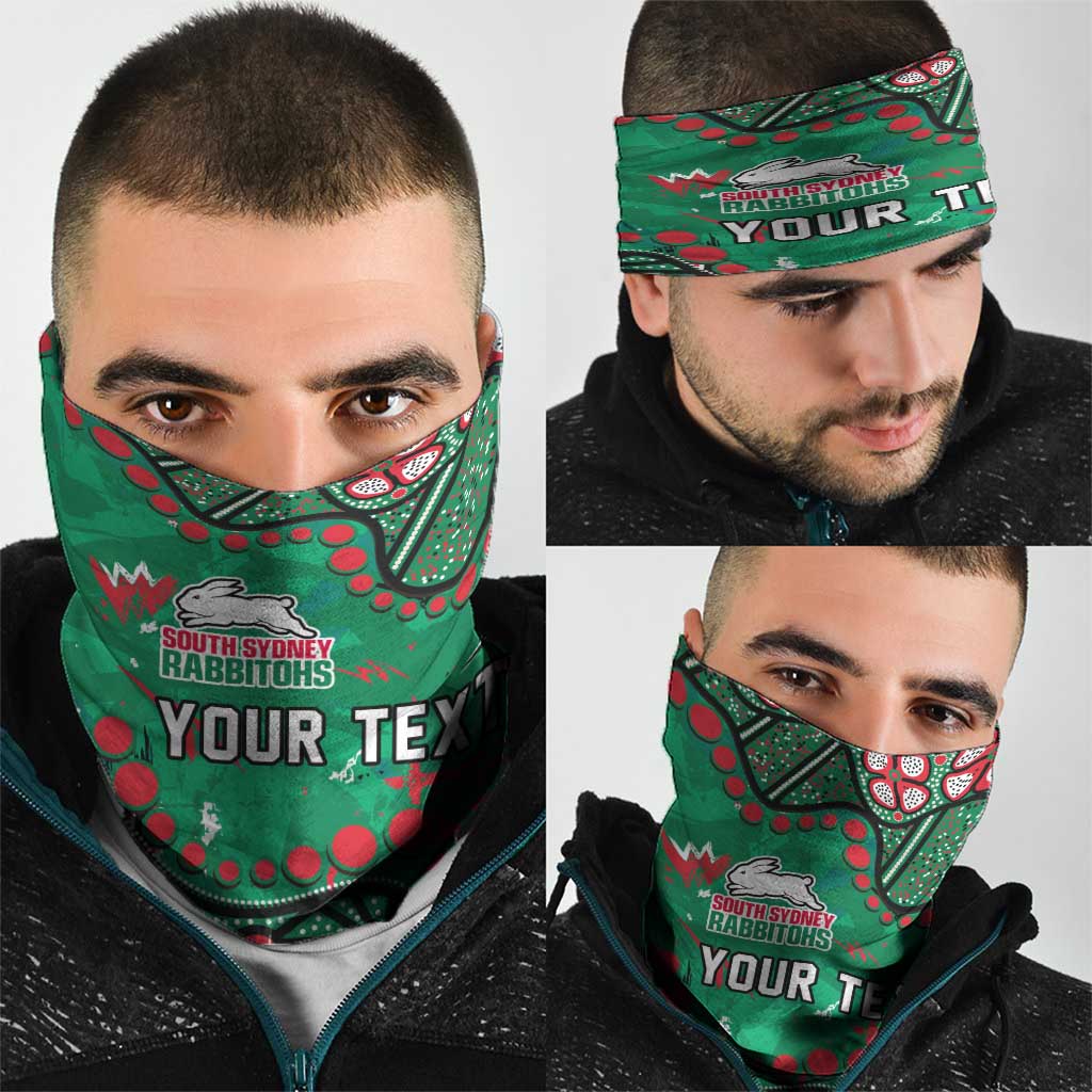 Personalized South Sydney Rabbitohs Neck Gaiter Aboriginal Pattern with Graffiti Style Design