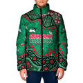Personalized South Sydney Rabbitohs Padded Jacket Aboriginal Pattern with Graffiti Style Design