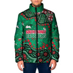 Personalized South Sydney Rabbitohs Padded Jacket Aboriginal Pattern with Graffiti Style Design