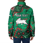 Personalized South Sydney Rabbitohs Padded Jacket Aboriginal Pattern with Graffiti Style Design