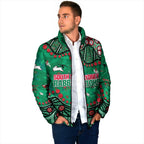 Personalized South Sydney Rabbitohs Padded Jacket Aboriginal Pattern with Graffiti Style Design