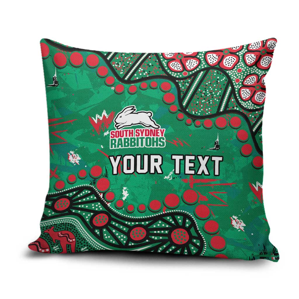 Personalized South Sydney Rabbitohs Pillow Cover Aboriginal Pattern with Graffiti Style Design