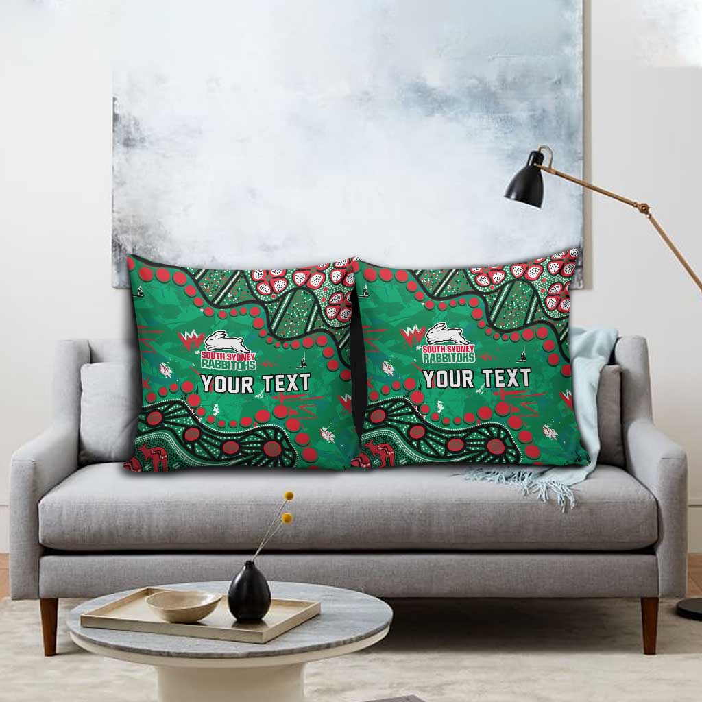 Personalized South Sydney Rabbitohs Pillow Cover Aboriginal Pattern with Graffiti Style Design