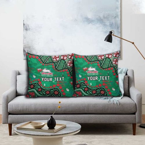 Personalized South Sydney Rabbitohs Pillow Cover Aboriginal Pattern with Graffiti Style Design