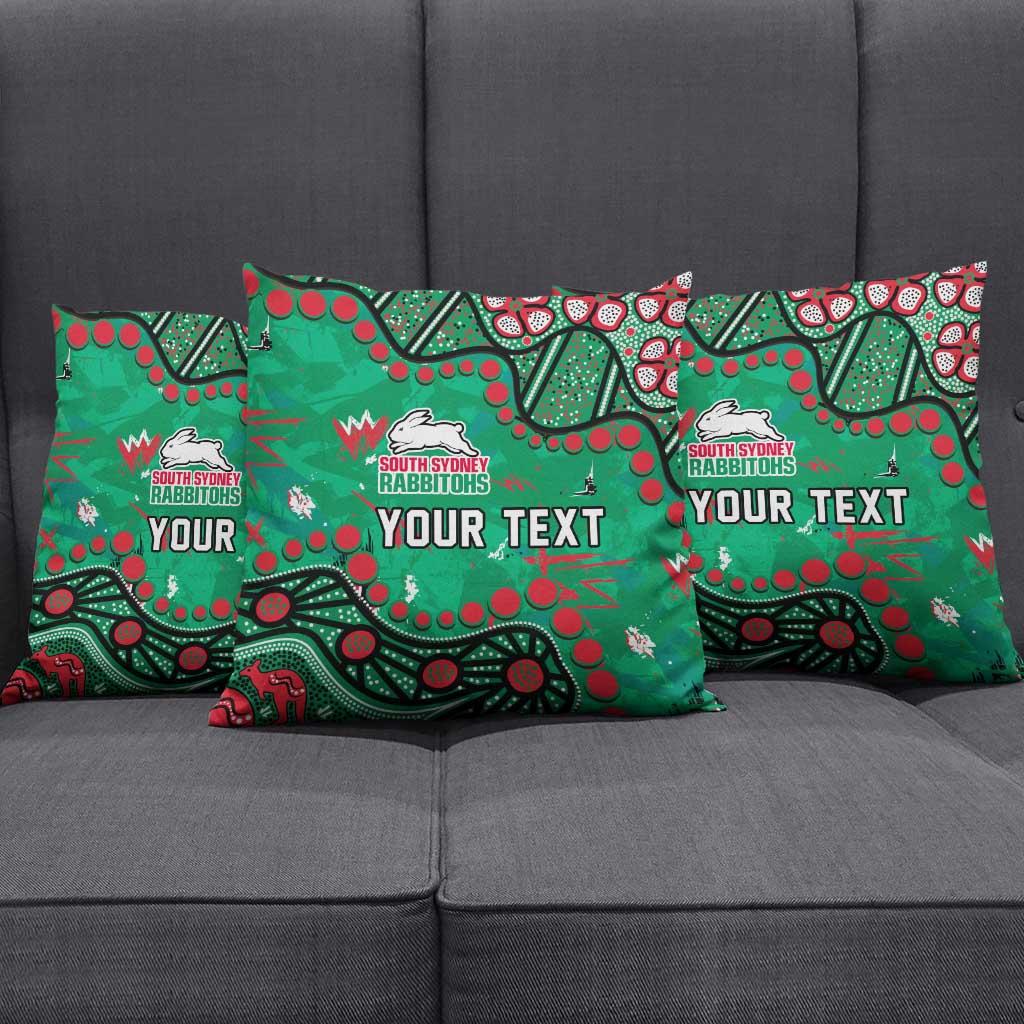 Personalized South Sydney Rabbitohs Pillow Cover Aboriginal Pattern with Graffiti Style Design