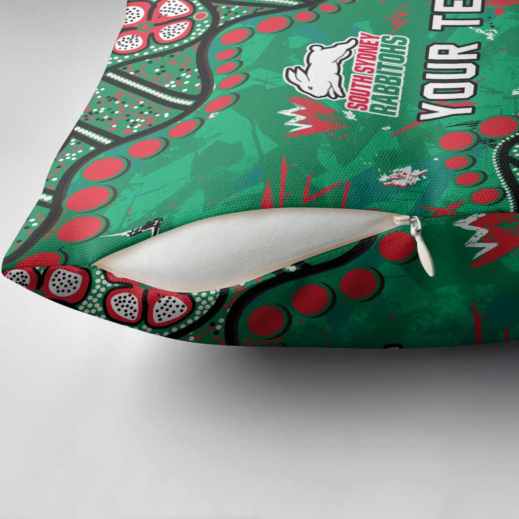 Personalized South Sydney Rabbitohs Pillow Cover Aboriginal Pattern with Graffiti Style Design