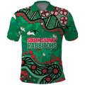 Personalized South Sydney Rabbitohs Polo Shirt Aboriginal Pattern with Graffiti Style Design