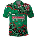 Personalized South Sydney Rabbitohs Polo Shirt Aboriginal Pattern with Graffiti Style Design