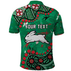 Personalized South Sydney Rabbitohs Polo Shirt Aboriginal Pattern with Graffiti Style Design