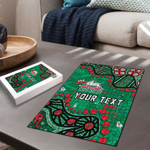 Personalized South Sydney Rabbitohs Puzzle Aboriginal Pattern with Graffiti Style Design