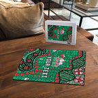 Personalized South Sydney Rabbitohs Puzzle Aboriginal Pattern with Graffiti Style Design