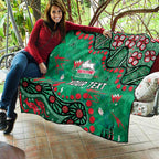 Personalized South Sydney Rabbitohs Quilt Aboriginal Pattern with Graffiti Style Design