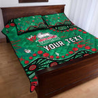 Personalized South Sydney Rabbitohs Quilt Bed Set Aboriginal Pattern with Graffiti Style Design