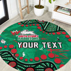 Personalized South Sydney Rabbitohs Round Carpet Aboriginal Pattern with Graffiti Style Design