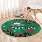 Personalized South Sydney Rabbitohs Round Carpet Aboriginal Pattern with Graffiti Style Design