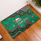 Personalized South Sydney Rabbitohs Rubber Doormat Aboriginal Pattern with Graffiti Style Design