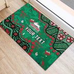 Personalized South Sydney Rabbitohs Rubber Doormat Aboriginal Pattern with Graffiti Style Design