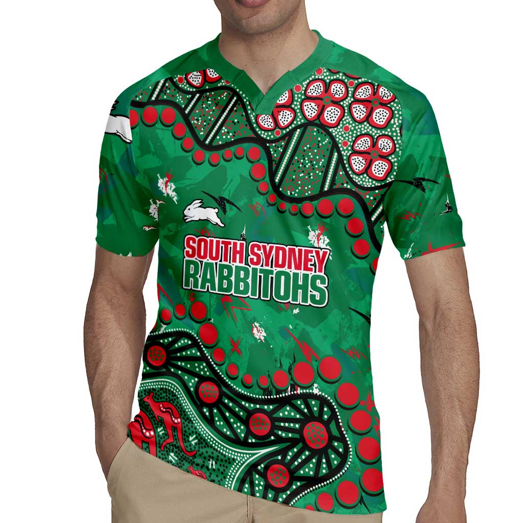 Personalized South Sydney Rabbitohs Rugby Jersey Aboriginal Pattern with Graffiti Style Design