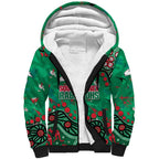 Personalized South Sydney Rabbitohs Sherpa Hoodie Aboriginal Pattern with Graffiti Style Design