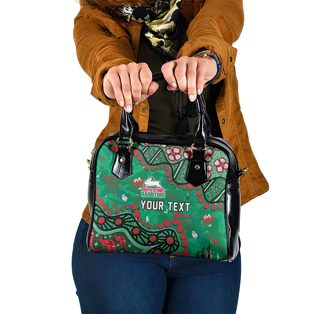 Personalized South Sydney Rabbitohs Shoulder Handbag Aboriginal Pattern with Graffiti Style Design