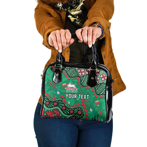 Personalized South Sydney Rabbitohs Shoulder Handbag Aboriginal Pattern with Graffiti Style Design