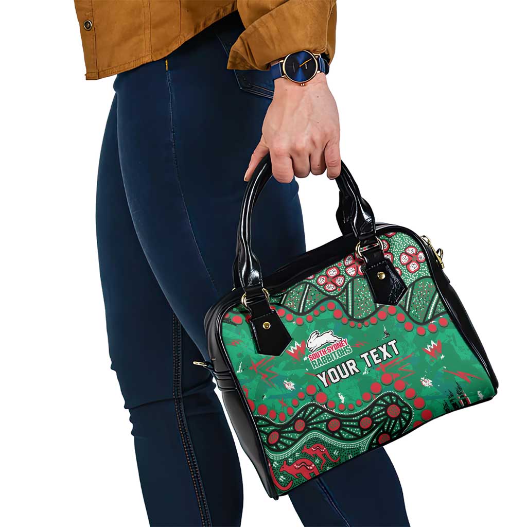 Personalized South Sydney Rabbitohs Shoulder Handbag Aboriginal Pattern with Graffiti Style Design