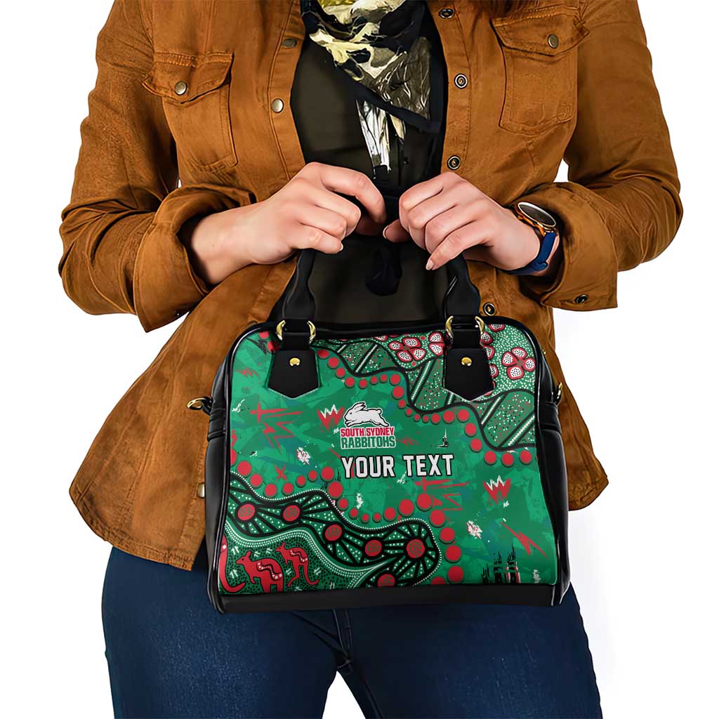 Personalized South Sydney Rabbitohs Shoulder Handbag Aboriginal Pattern with Graffiti Style Design