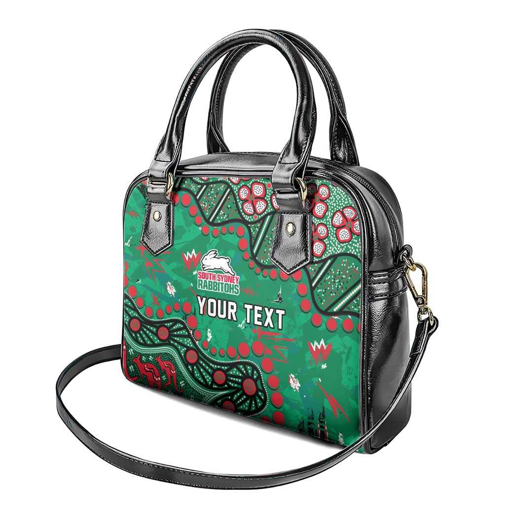 Personalized South Sydney Rabbitohs Shoulder Handbag Aboriginal Pattern with Graffiti Style Design
