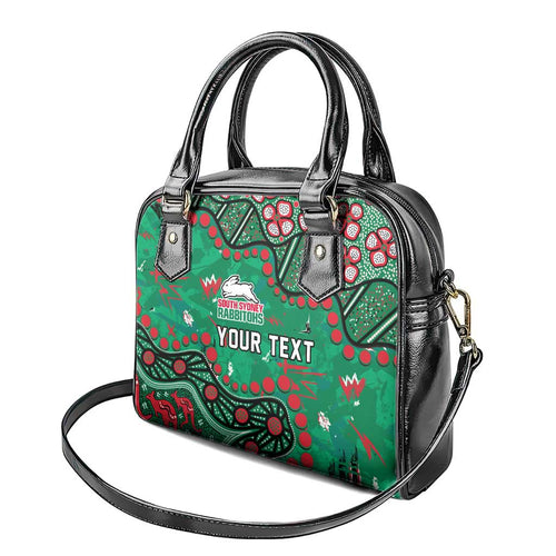 Personalized South Sydney Rabbitohs Shoulder Handbag Aboriginal Pattern with Graffiti Style Design
