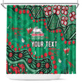 Personalized South Sydney Rabbitohs Shower Curtain Aboriginal Pattern with Graffiti Style Design
