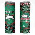 Personalized South Sydney Rabbitohs Skinny Tumbler Aboriginal Pattern with Graffiti Style Design