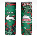 Personalized South Sydney Rabbitohs Skinny Tumbler Aboriginal Pattern with Graffiti Style Design