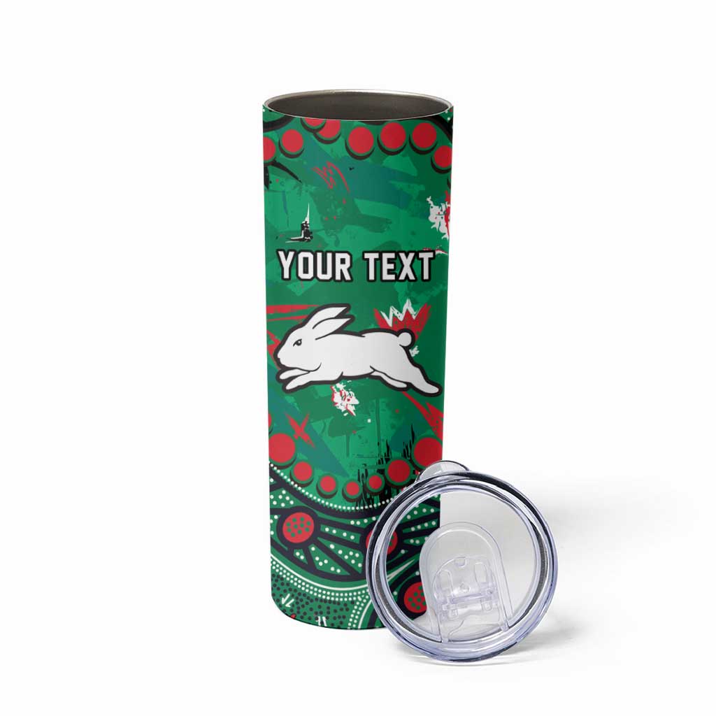 Personalized South Sydney Rabbitohs Skinny Tumbler Aboriginal Pattern with Graffiti Style Design
