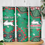 Personalized South Sydney Rabbitohs Skinny Tumbler Aboriginal Pattern with Graffiti Style Design