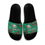 Personalized South Sydney Rabbitohs Slide Sandals Aboriginal Pattern with Graffiti Style Design