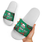 Personalized South Sydney Rabbitohs Slide Sandals Aboriginal Pattern with Graffiti Style Design