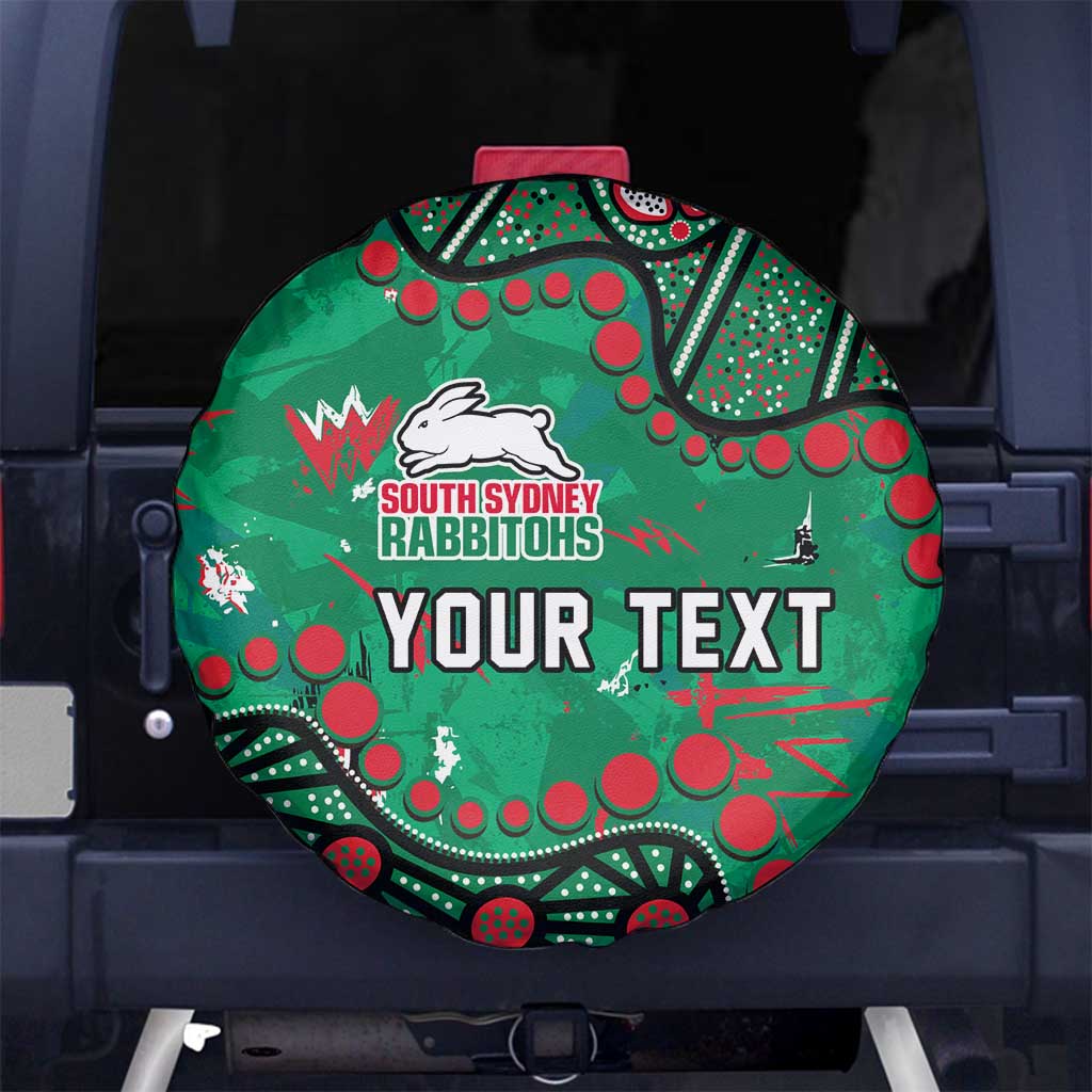 Personalized South Sydney Rabbitohs Spare Tire Cover Aboriginal Pattern with Graffiti Style Design