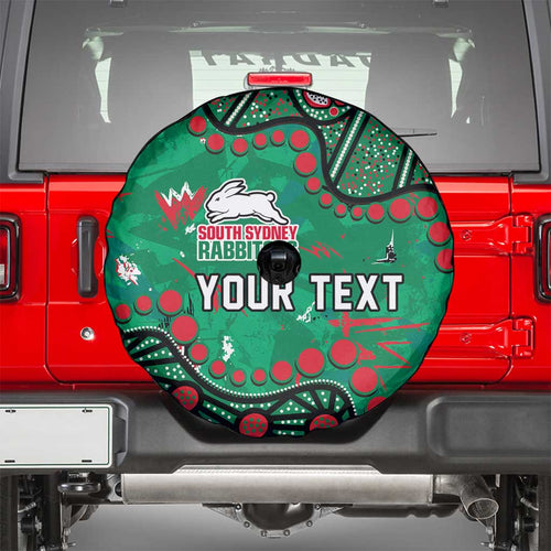 Personalized South Sydney Rabbitohs Spare Tire Cover Aboriginal Pattern with Graffiti Style Design