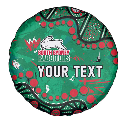 Personalized South Sydney Rabbitohs Spare Tire Cover Aboriginal Pattern with Graffiti Style Design