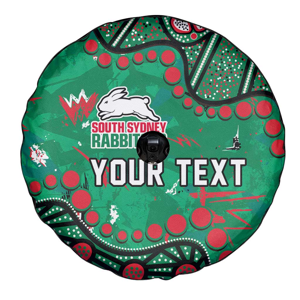 Personalized South Sydney Rabbitohs Spare Tire Cover Aboriginal Pattern with Graffiti Style Design