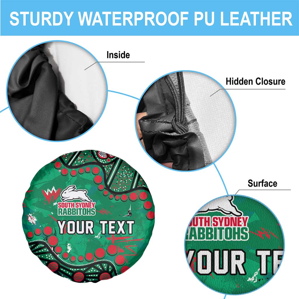 Personalized South Sydney Rabbitohs Spare Tire Cover Aboriginal Pattern with Graffiti Style Design