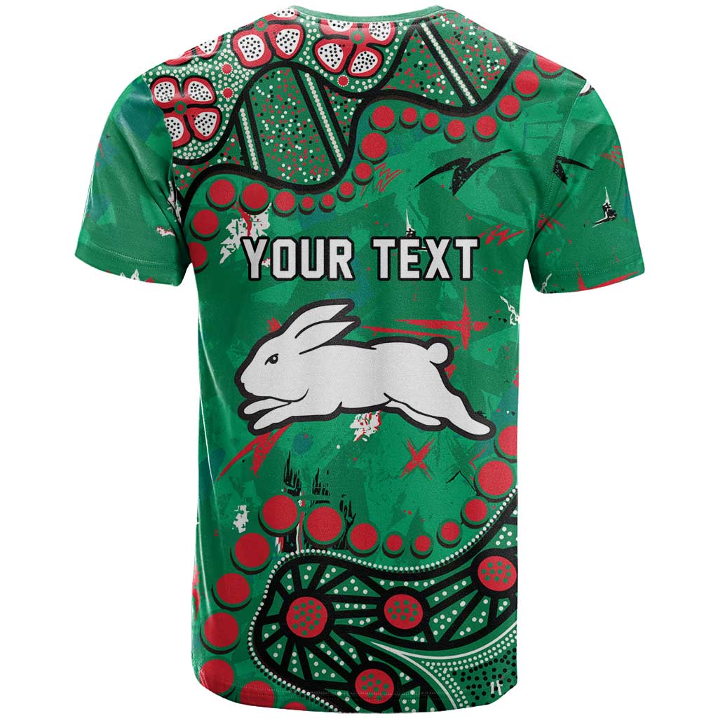 Personalized South Sydney Rabbitohs T Shirt Aboriginal Pattern with Graffiti Style Design