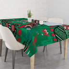 Personalized South Sydney Rabbitohs Tablecloth Aboriginal Pattern with Graffiti Style Design