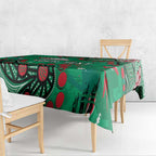 Personalized South Sydney Rabbitohs Tablecloth Aboriginal Pattern with Graffiti Style Design