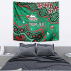 Personalized South Sydney Rabbitohs Tapestry Aboriginal Pattern with Graffiti Style Design